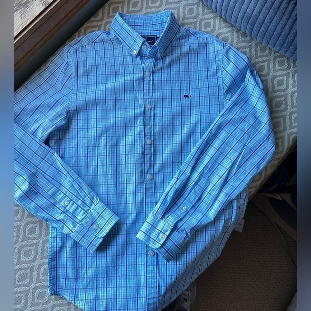 Vineyard Vines Plaid Slim Fit Button Down Shirt sz S Preppy Coastal Vibes